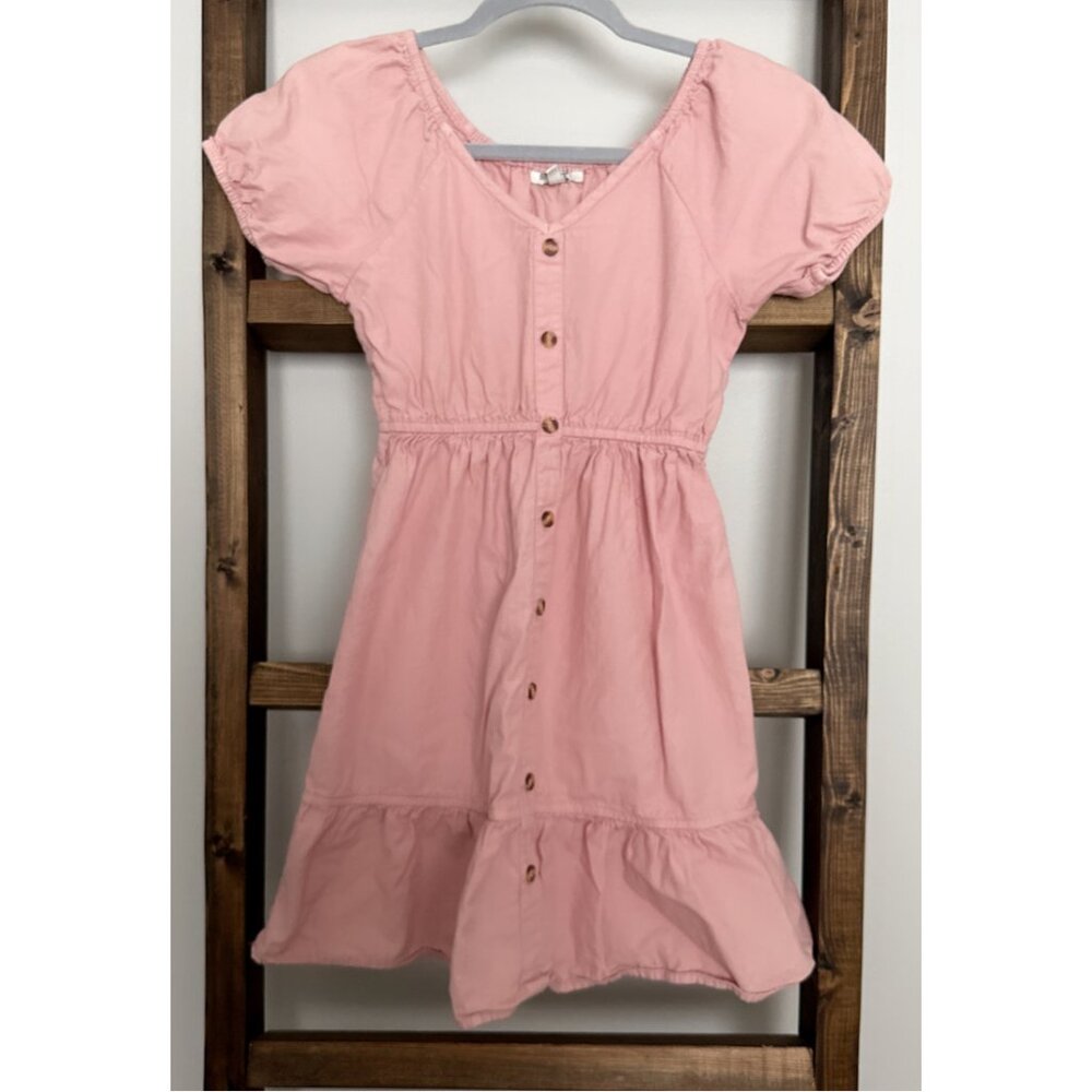 Girl's Pink Speed Limit Dress with Buttons